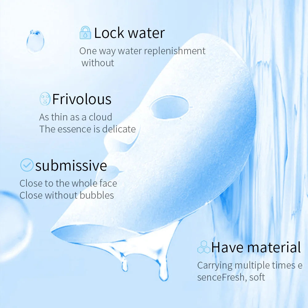 BIOAQUA Moisturizing Face Masks - 20-Piece Hydrating Facial Sheet Mask Set for Brightening & Anti-Aging Skincare