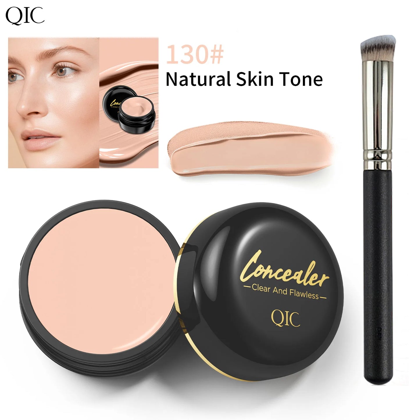 Hydrating Eye Brightening Concealer & Contour Cream – Full Coverage Long-Lasting Correcting Under Eye Makeup for Flawless Natural Finish