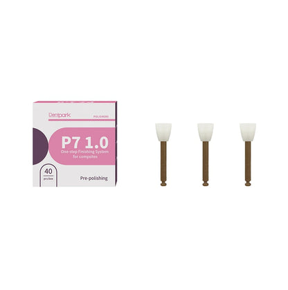 Dentpark 40pcs Dental One-Step Finishing System — P7 1.0 Finisher Cups, Points, Discs for Composite Polishing with RA Shank
