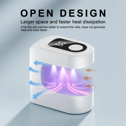 Mini UV LED Nail Dryer Lamp - Quick Gel Polish Curing with LCD Display, 30/60S Timer & USB Power