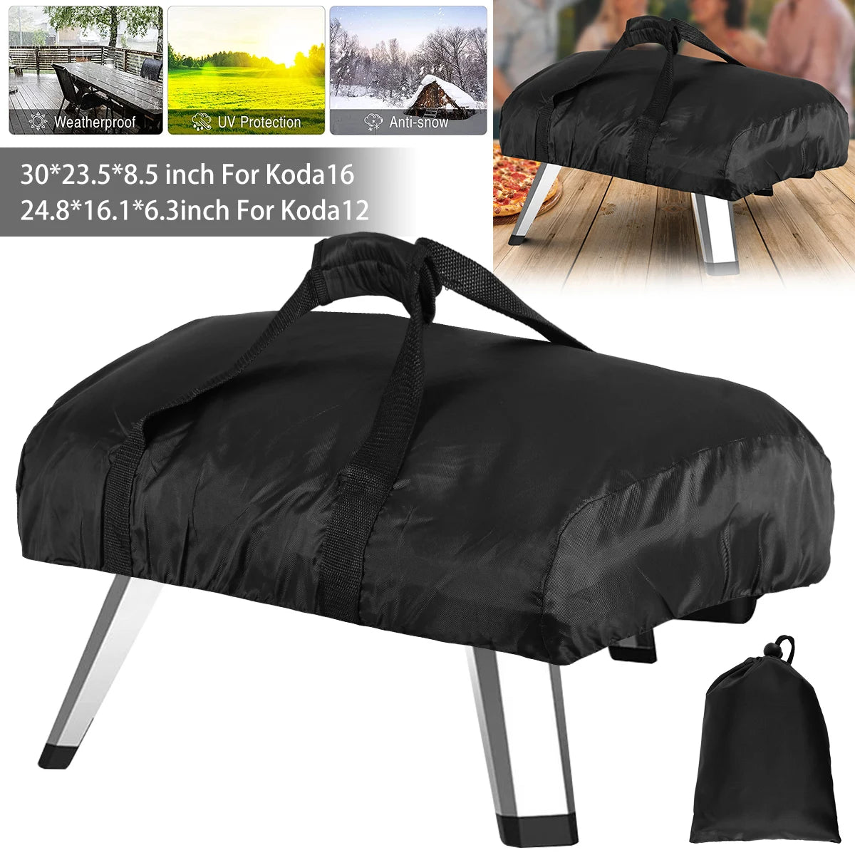 Ooni Koda 12 Pizza Oven Cover - Waterproof Oxford Cloth | Outdoor Oven Protective Cover | BBQ Accessories for Grill