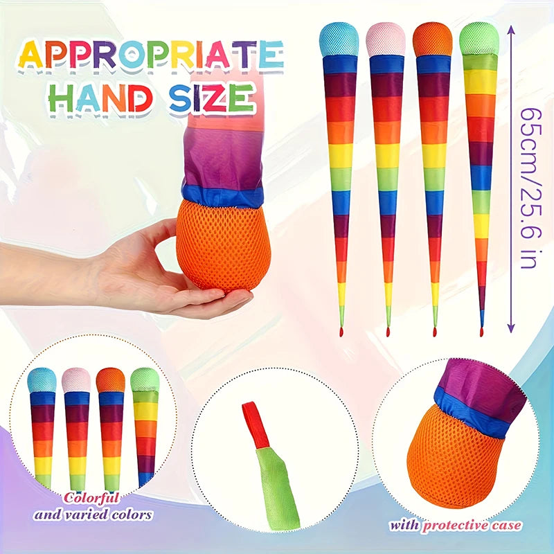 Rainbow Comet Ball - Soft Tail Indoor & Outdoor Throwing and Coordination Training Toy