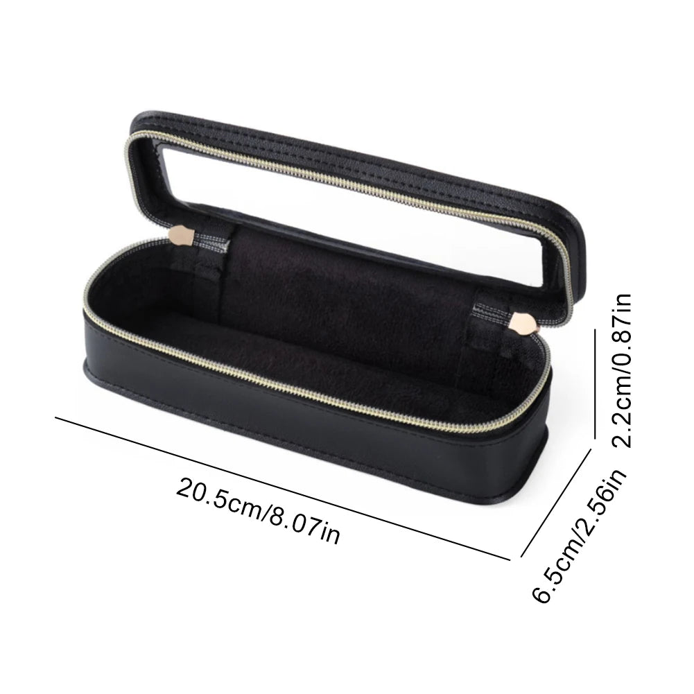 Women’s PU Transparent Makeup Brush Bag – Dual Zipper Travel Cosmetic Brush Holder Case