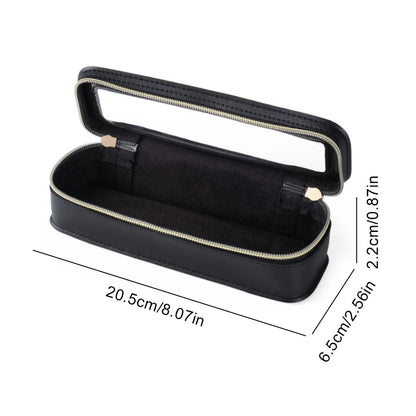 Women’s PU Transparent Makeup Brush Bag – Dual Zipper Travel Cosmetic Brush Holder Case