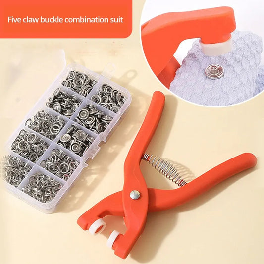 Snap Button Kit with Hand Pressure Pliers: 50pcs Metal Snaps for Sewing - DIY Crafts Clothes Hats, Sewing Snaps