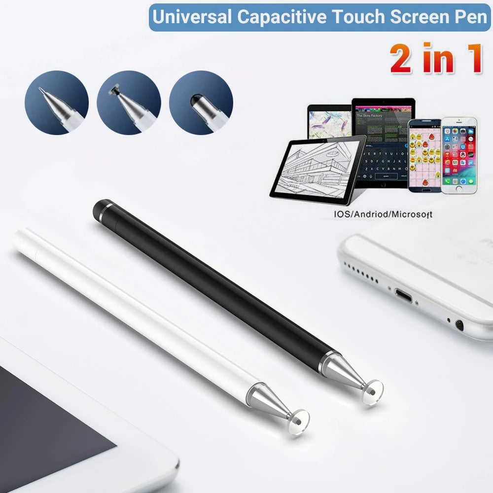 3-in-1 Stylus Pen for iPad, Samsung, Xiaomi Tablets & Smartphones – Capacitive Touch Drawing Pencil for iOS & Android