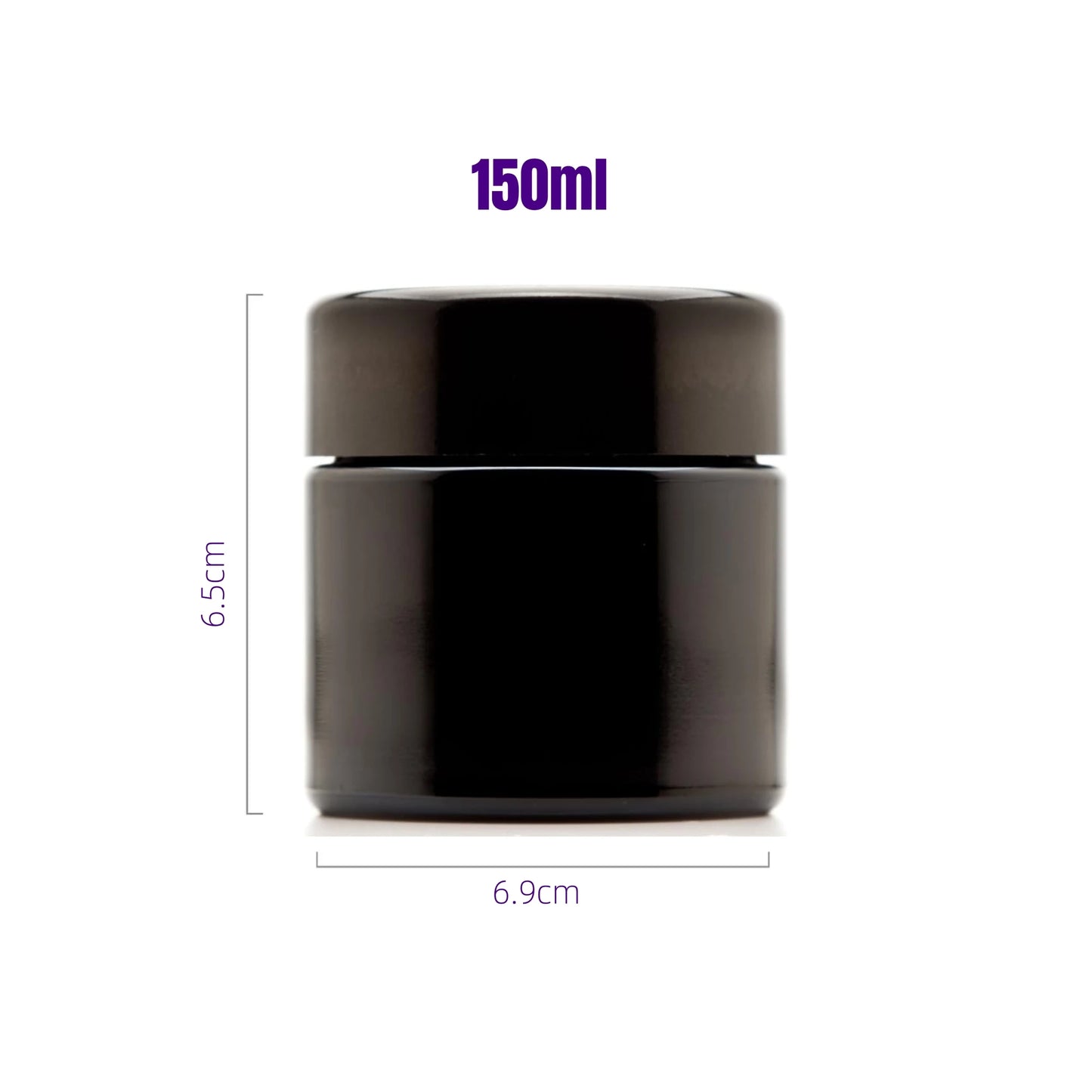 Airtight UV Glass Jar — Smell-Proof 1/2oz-1L Container with 2-Way 62% Humidity Pack to Keep Goods Fresh
