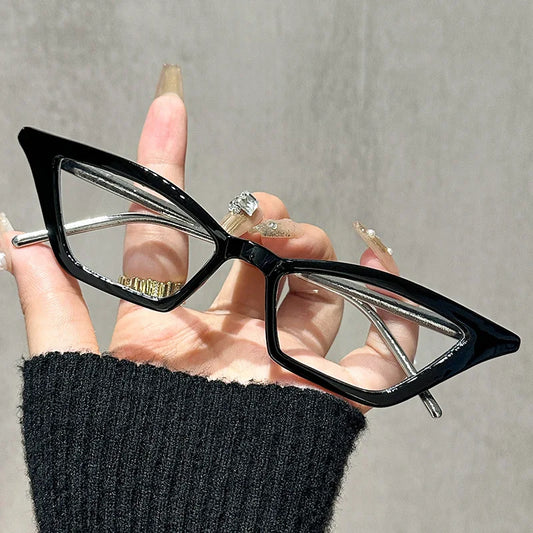 Luxury Cat Eye Reading Glasses for Women – Fashion Triangle Design Blue Light Blocking Computer Protective Eyewear
