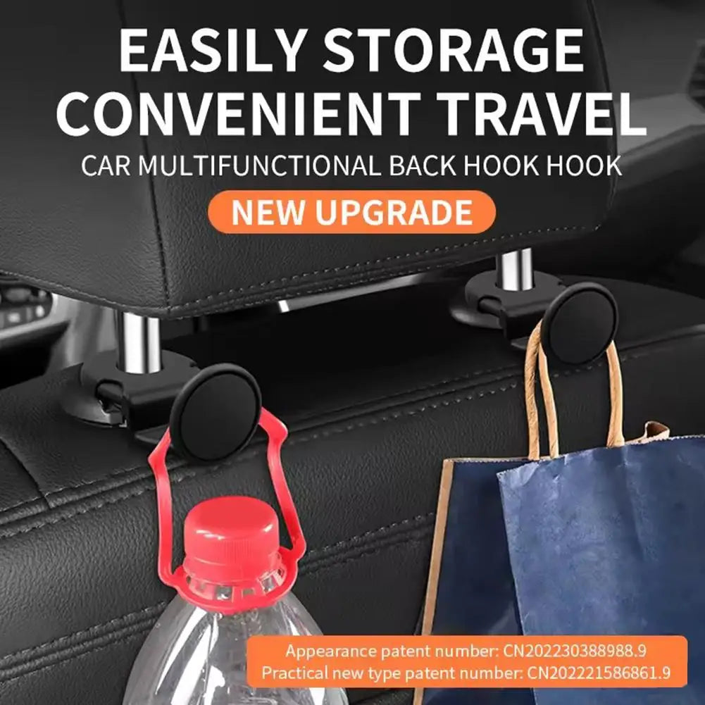 Universal Car Headrest Hooks — Heavy-Duty Back Seat Organizer & Multi-Function Interior Storage Holder