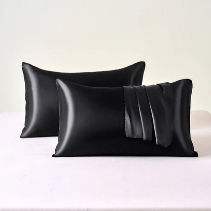 2PCS Satin Pillowcase Set - Soft Smooth Cooling Pillow Covers for Skin & Hair Care