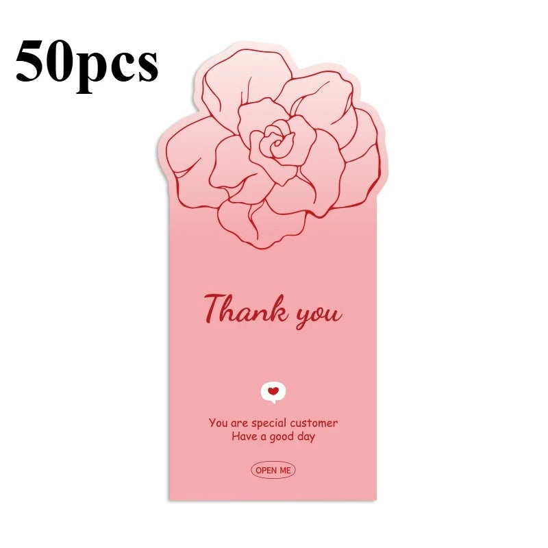 50pcs Pink Bowknot Thank You Stickers - Cute Rose Gift Box Sealing Labels for Decorative Packaging & Presents
