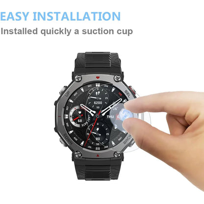3-Pack Tempered Glass Screen Protectors for Huami Amazfit T-Rex 3 — Durable Protective Film for Smartwatch