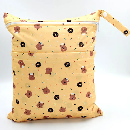 Sigzagor Wet & Dry Baby Diaper Bag – Waterproof Reusable Washable Nappy Bag with Double Zippers