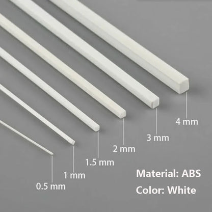 ABS White Plastic Rods – Round & Square Sticks for Architecture Model Making, DIY Craft & Cutting Supplies