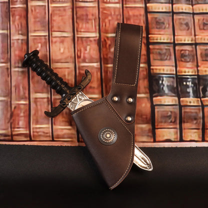 Medieval Viking Sword Sheath Holder – Leather Belt Scabbard Frog for LARP, Pirate & Knight Cosplay