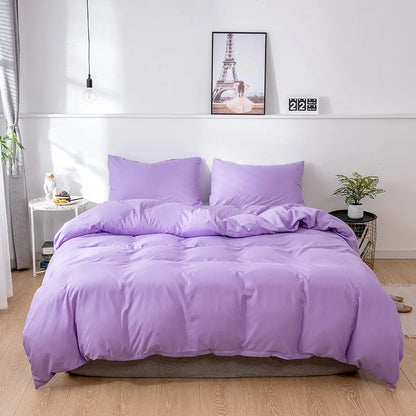 Nordic Solid Color Sanding Duvet Cover Set – 220x240cm Queen King Bedding with Pillowcases (No Sheet)