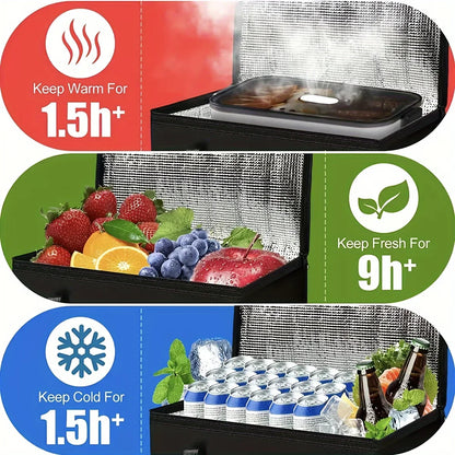 XL/Large Insulated Cooler Bag — Keep Food Hot & Cold for Hours, Grocery Tote, Pizza Warmer, Lightweight & Durable with Zipper