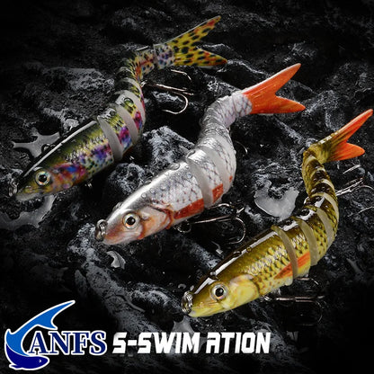 Multi Jointed Swimbait Fishing Lures - Slow Sinking Bionic Artificial Bait for Freshwater and Saltwater Bass Trout Fishing