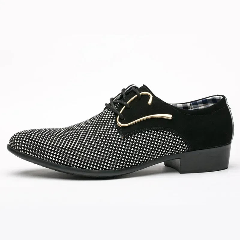 Men’s Canvas Derby Dress Shoes - Casual Wedding Flats & Formal Mix-Color Loafers Blue
