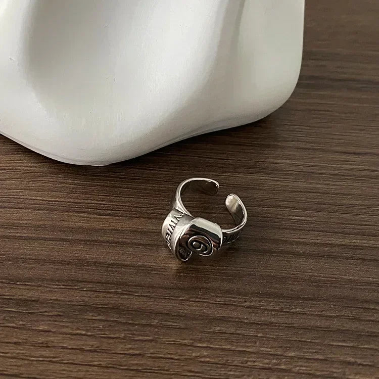 Personalized Girls' Open Ring – Retro Y2K English Letter Jewelry Accessory, 1/2pcs Party Gift