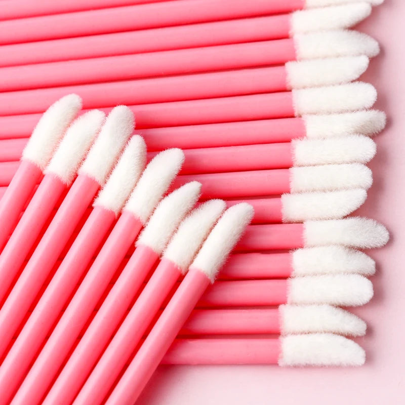 Disposable Lip and Eyelash Brush Set - 50 Pcs Mascara Applicators, Lipstick Wands, and Make-up Brushes for Cosmetic Beauty Tools