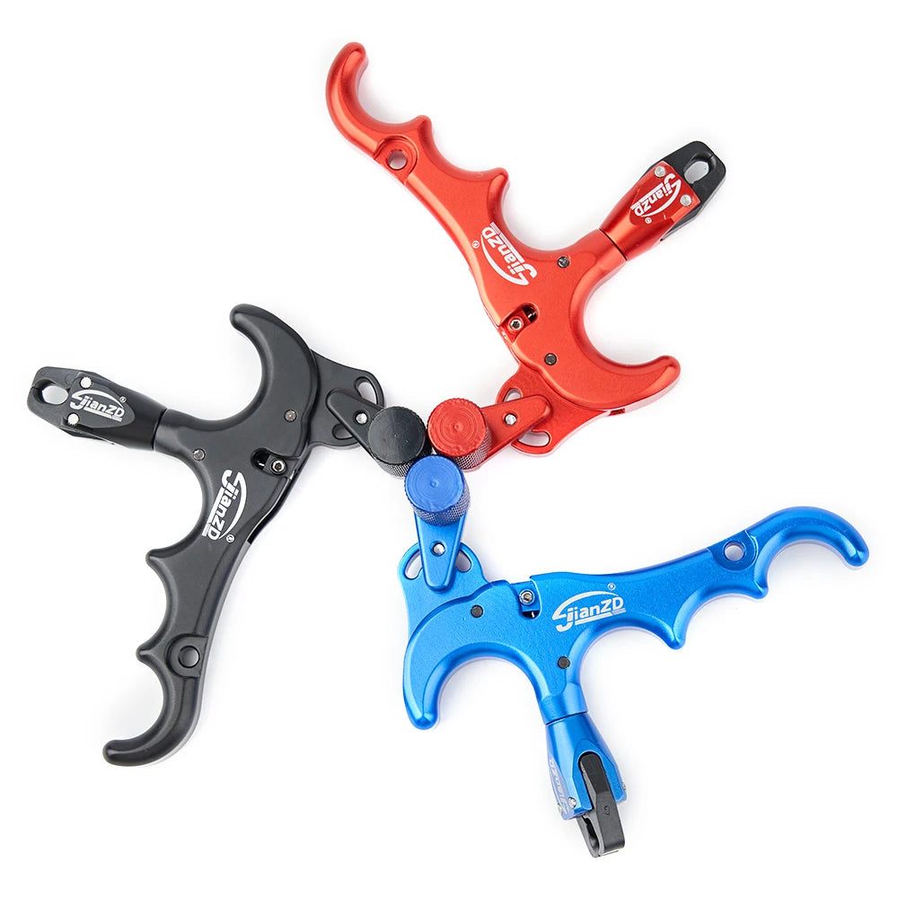 Toparchery Adjustable 4 Finger Compound Bow Release - Aluminum Aid for Archery Accessories, 360 Degree Rotation