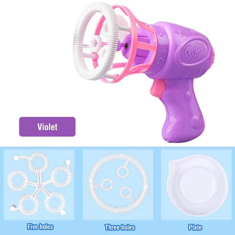 Kids Bubble Gun Toy - Automatic Soap Bubble Blower for Outdoor Play & Parties
