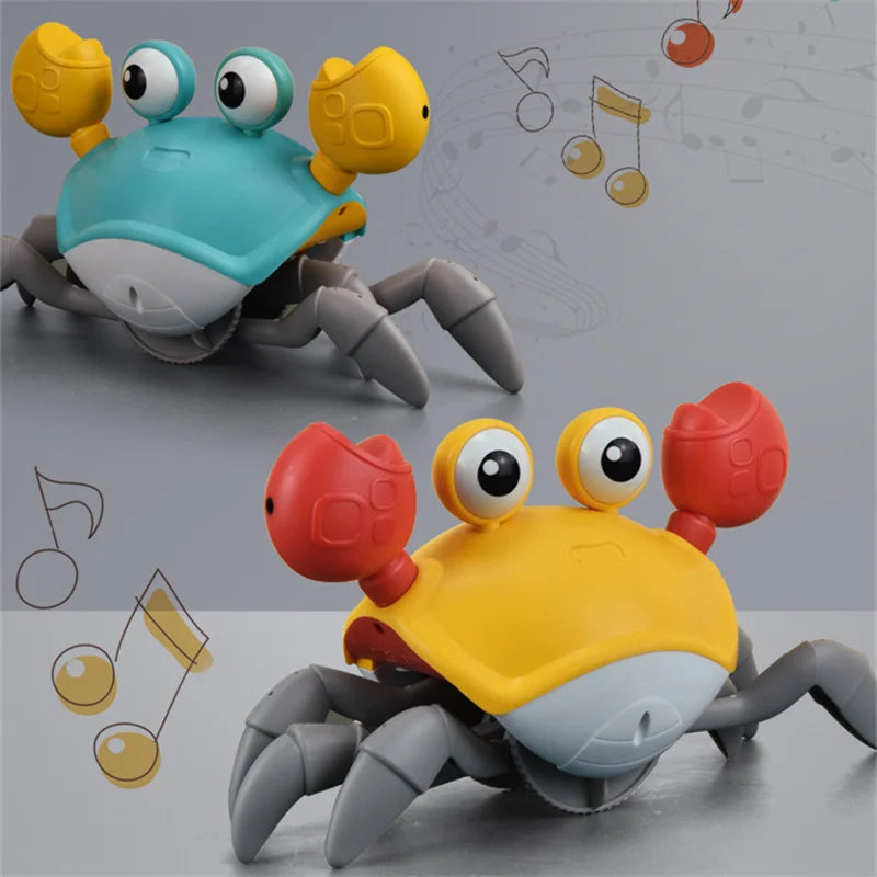 Kids Induction Crab & Octopus Crawling Toy – Electronic Musical Pets, Toddler Moving Toy that Avoids Obstacles, Party Gift