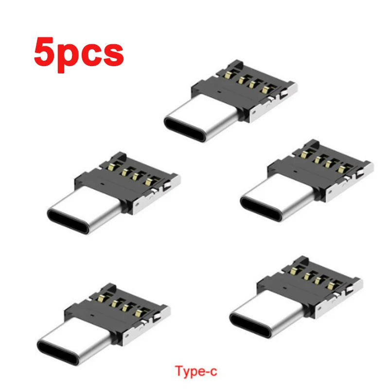 1-10PCS OTG Micro USB to Type-C Adapter – USB-C Male to USB 2.0 Female Data Connector for MacBook, Samsung, Xiaomi, Huawei, Android Phones