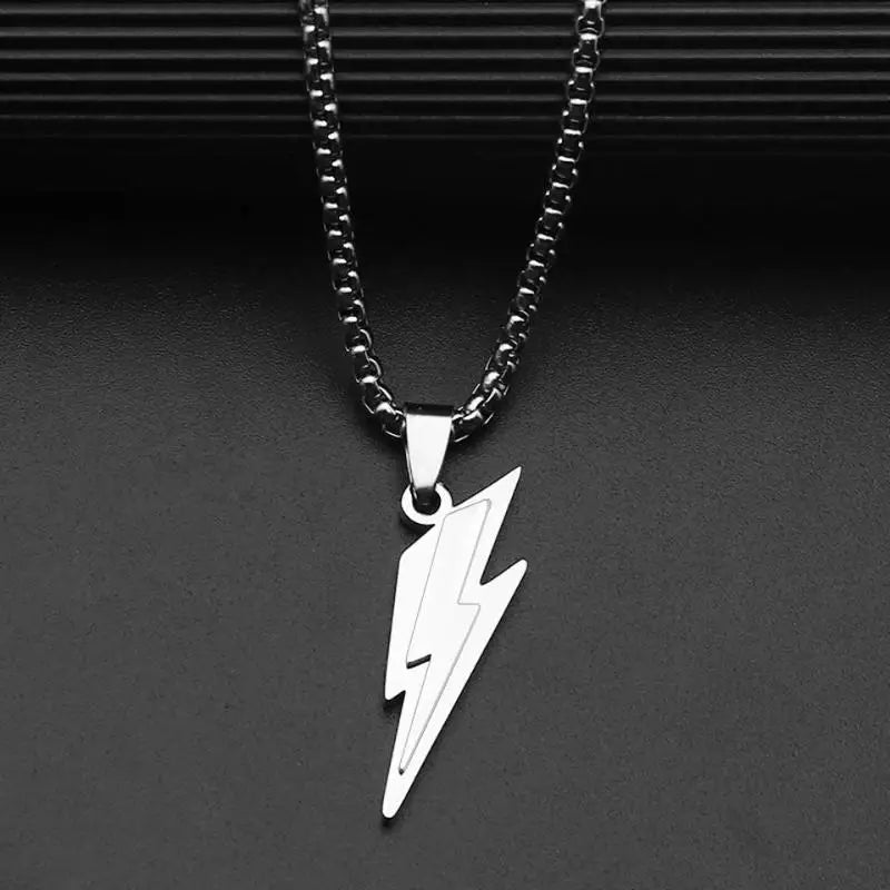 RAKOL Trendy Gamepad Lightning Stainless Steel Necklace for Women & Men, Gold Color Metal Pendant for Party & Everyday Jewelry