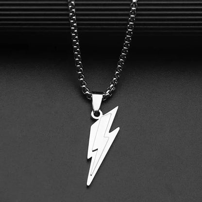 RAKOL Trendy Gamepad Lightning Stainless Steel Necklace for Women & Men, Gold Color Metal Pendant for Party & Everyday Jewelry