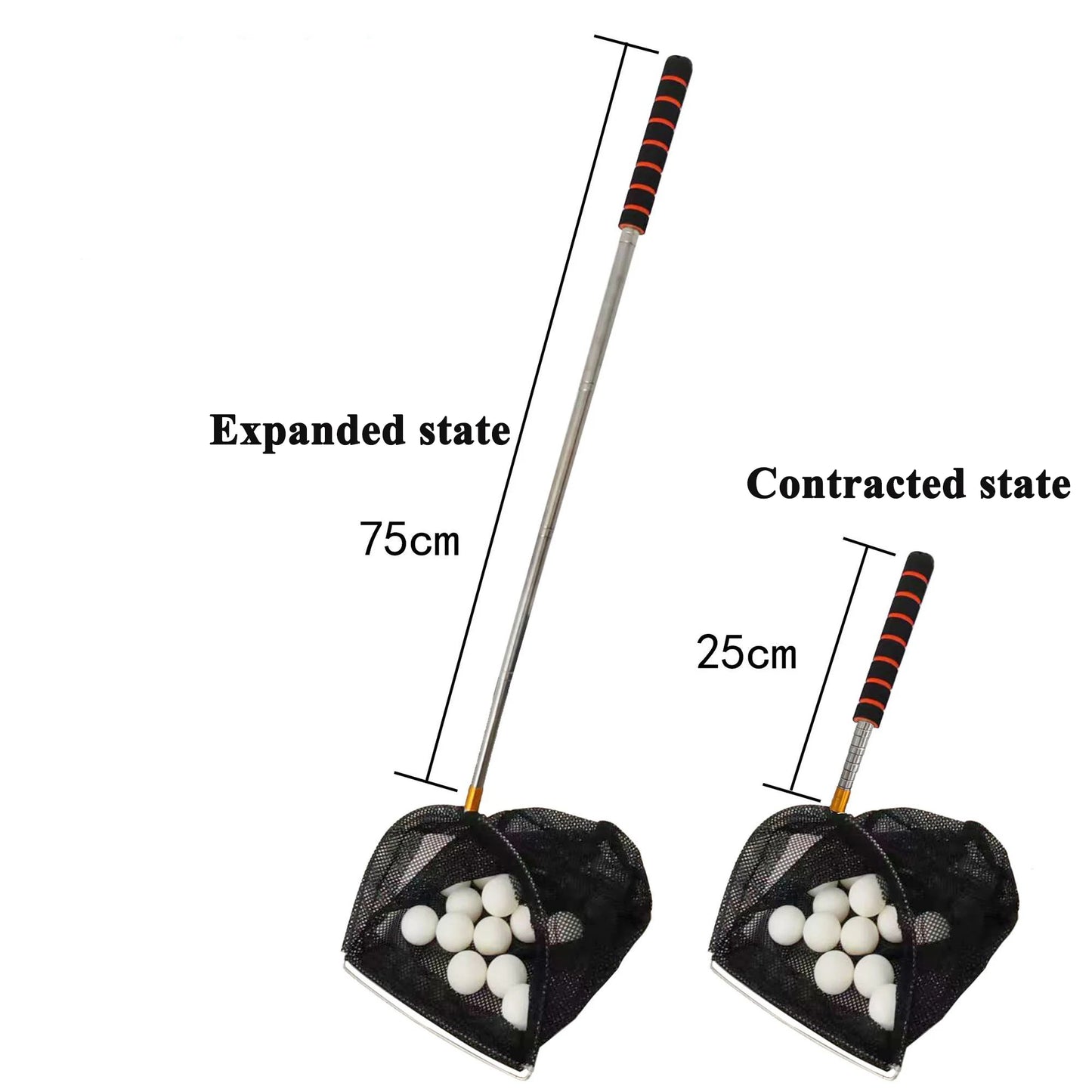 Professional Table Tennis Ball Picker with Net – Portable Stainless Steel Telescopic Ball Collecting Tool for Efficient Training and Easy Ball Pickup