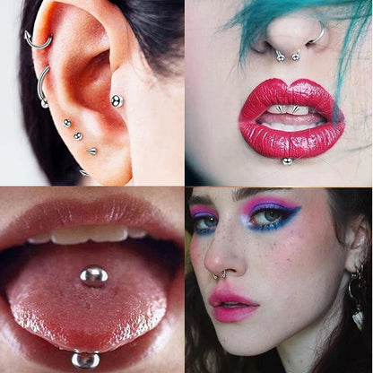 Stainless Steel Body Piercing Kit – Belly Button & Septum Piercing Set, Professional Piercing Tools for Personal and Salon Use