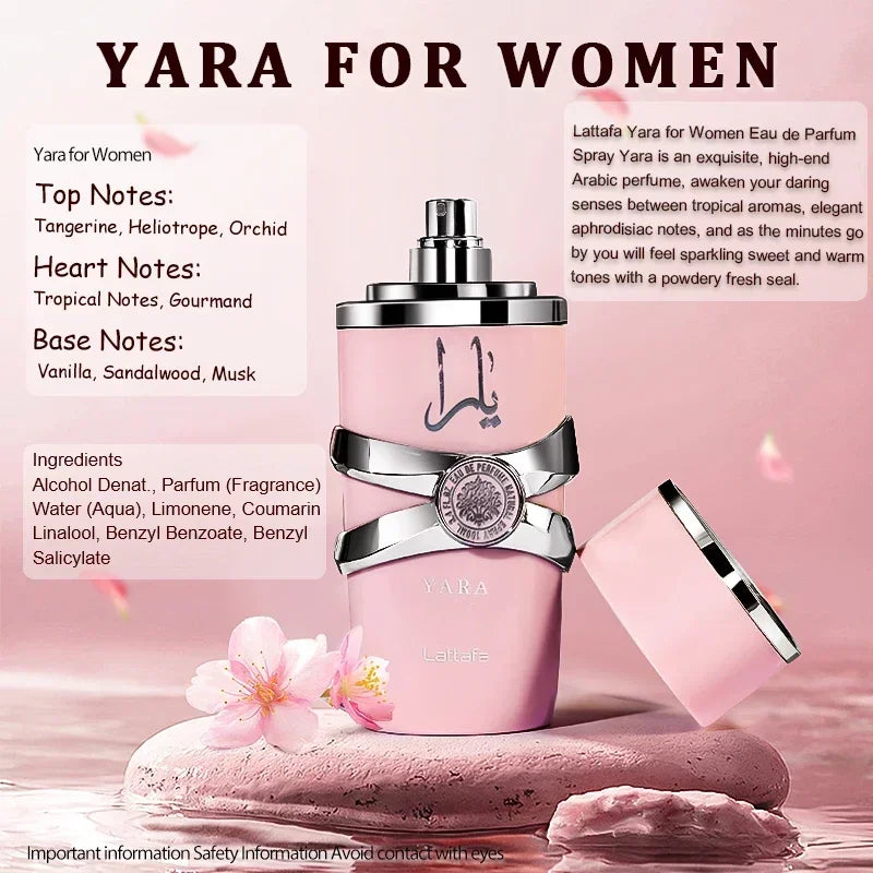 100ml Original Yara Moi Tous Asad Perfume Spray - Long-Lasting Men's and Women's Fragrance with Pheromones, Ideal Gift