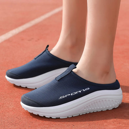 Women's Height-Increasing Walking Shoes - Lightweight Thick-Soled Casual Sport Sneakers