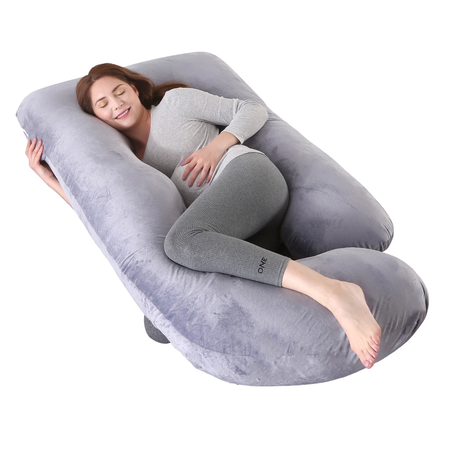 G-Shaped Pregnancy Pillow – Full Body Maternity Sleeping Pillow with Removable Cover for Belly Support