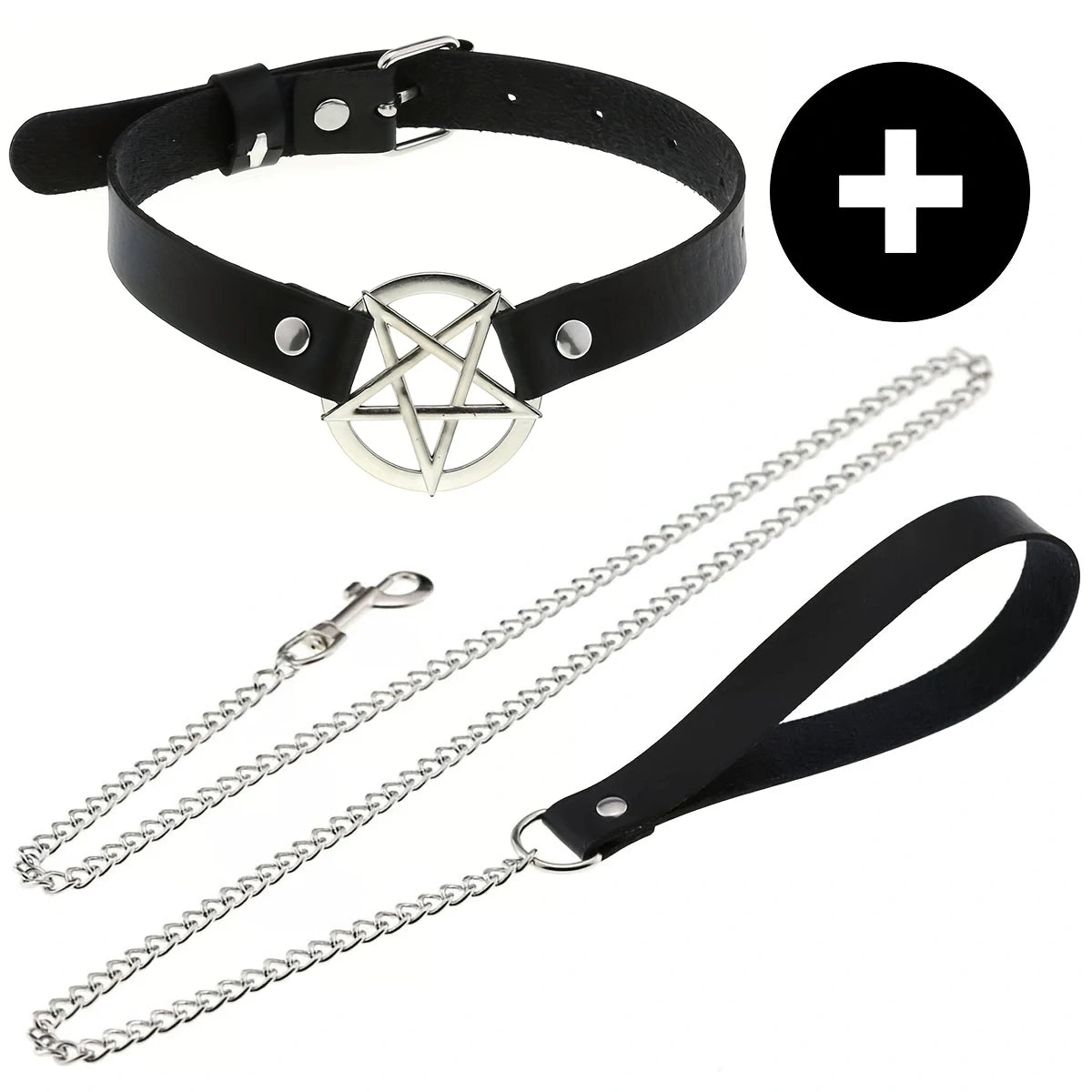 Gothic Punk PU Leather O-Ring Choker - Adjustable Collar Necklace for Women, Halloween & Alternative Fashion