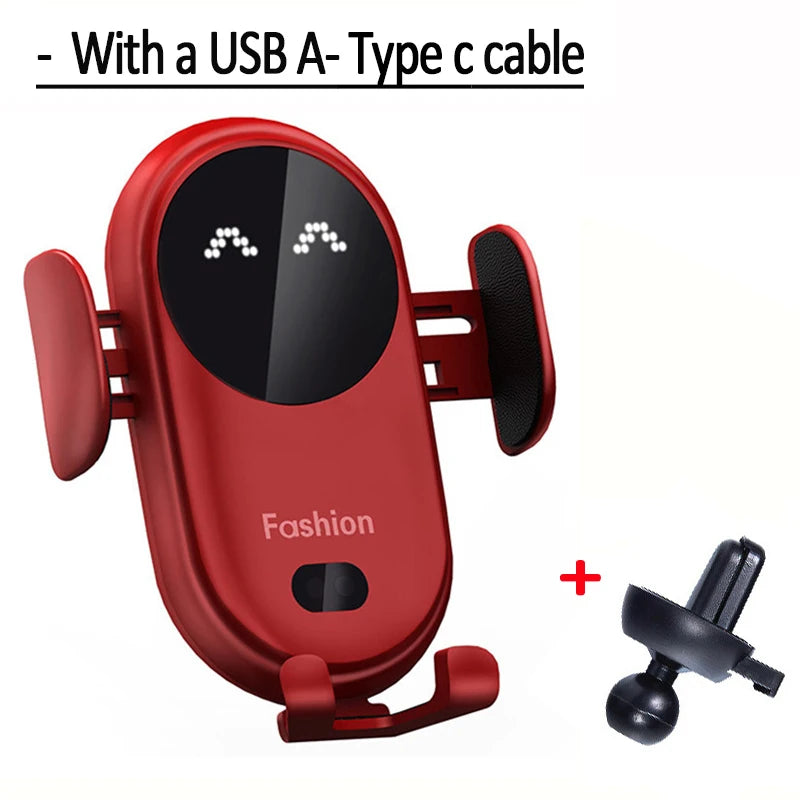 Wireless Charging Car Mount - Intelligent Infrared Rotating Air Vent Phone Holder Fast Charger