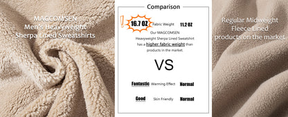 TACVASEN Men’s Winter Fleece Sweatshirt – Thicken Sherpa-Lined Crewneck Pullover, Warm Heavy Winter Top, No Hood