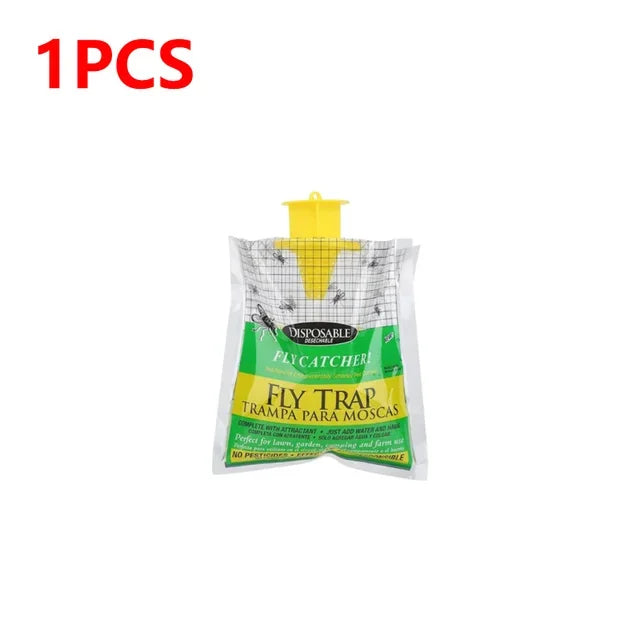 Hanging Fly Trap Bags – Non-Toxic, Water-Soluble Disposable Fly Catchers for Home & Garden