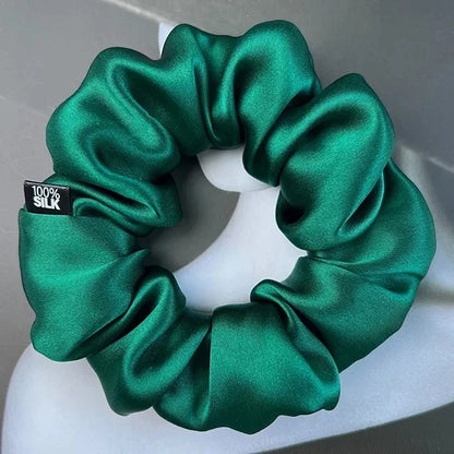 100% Mulberry Silk Hair Scrunchies – 19 Momme Elastic Hair Ties for Women & Girls, Large Soft Ponytail Holders Luxury Hair Accessories