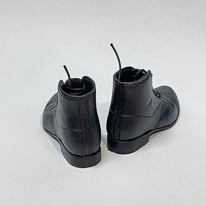 1/6 Scale Male Lace-Up Rubber Boots — Solid Soldier Shoes for 12'' Action Figures with Detachable Feet Dolls