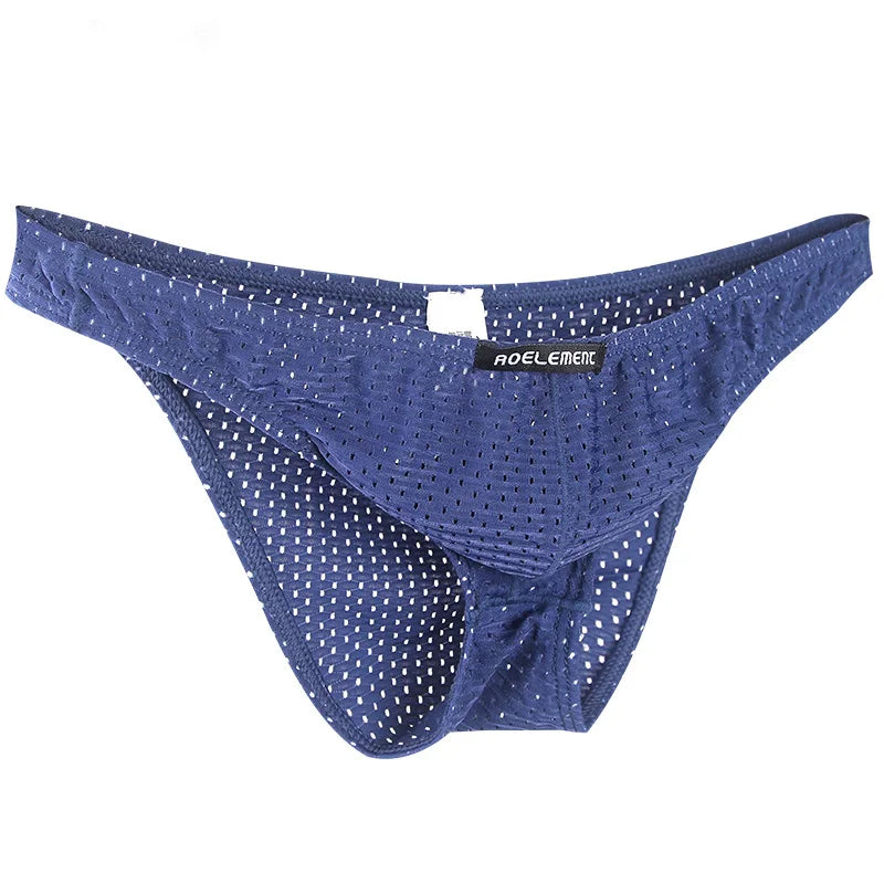 2PCS Men’s Ice Silk Transparent Briefs – Breathable Mesh Lightweight Low Rise Sexy Underwear Youth Fit Comfort Pants