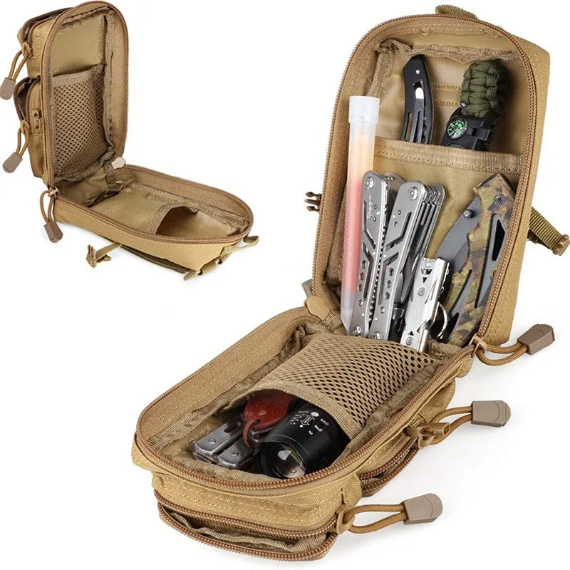 Tactical Multifunction Waist Bag – Molle Travel Pouch, EDC Phone Holder, Fanny Pack for Camping, Hiking & Hunting