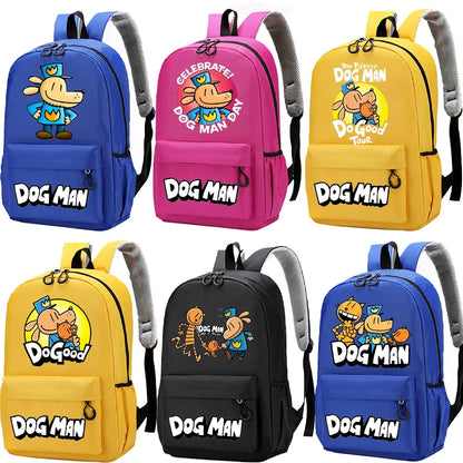 New Dog Man Kids Backpack — Large-Capacity Cartoon Schoolbag for Boys, Children’s School Supplies & Gifts
