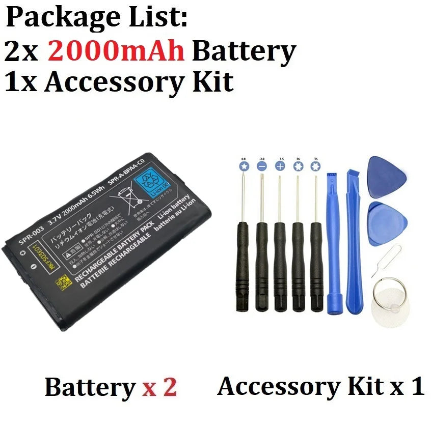 SPR-003 2000mAh Rechargeable Battery - Li-Ion Replacement for Nintendo 3DS LL, 3DS XL, New 3DS LL & New 3DS XL with Tool Kit
