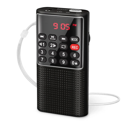 Mini Portable Pocket FM Radio – Handheld MP3 Walkman with Recorder & Rechargeable Battery
