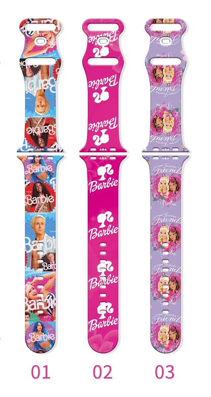 Doll Printed Silicone Strap for Apple Watch 9/8/7/SE/6 - Replaceable 45mm 44mm 42mm 41mm Band for iWatch Sport