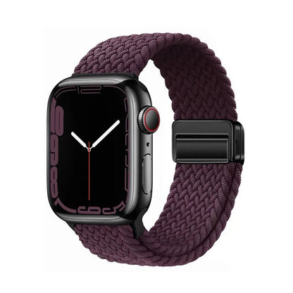 Nylon Braided Watch Band for Apple Watch – Compatible with Series SE, 3–10 & Ultra (38–49mm Adjustable Sport Strap)