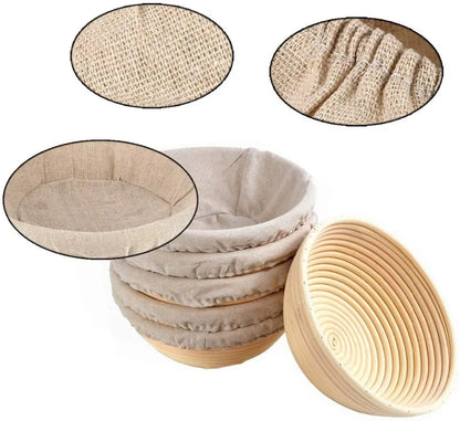 Fermented Linen Cloth Cover for Round Rattan Bread Proofing Basket - Bread Dough Banneton Flax Cloth Liner Bag